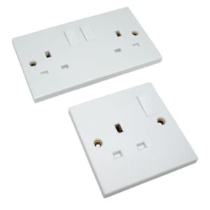 Deta Double Gang 13A Switched 3 Pin UK Mains Socket