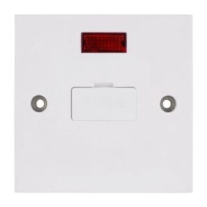 Deta 13A Unswitched Fused Spur with Neon Electrical Connection Unit White BS1363