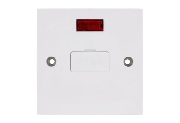 Deta 13A Unswitched Fused Spur with Neon Electrical Connection Unit White BS1363