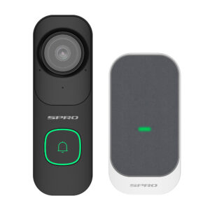 SPRO 4MP Wi-Fi 6 Video Doorbell and Indoor Chime Kit - Black