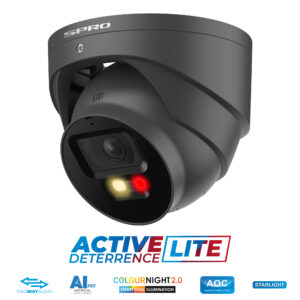 SPRO 8MP ColourNight 2.0 Active Deterrence IP Turret - Grey